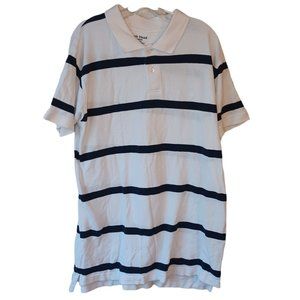 Duck Head White And Blue Striped Polo Shirt Size XL